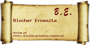 Blocher Erneszta névjegykártya